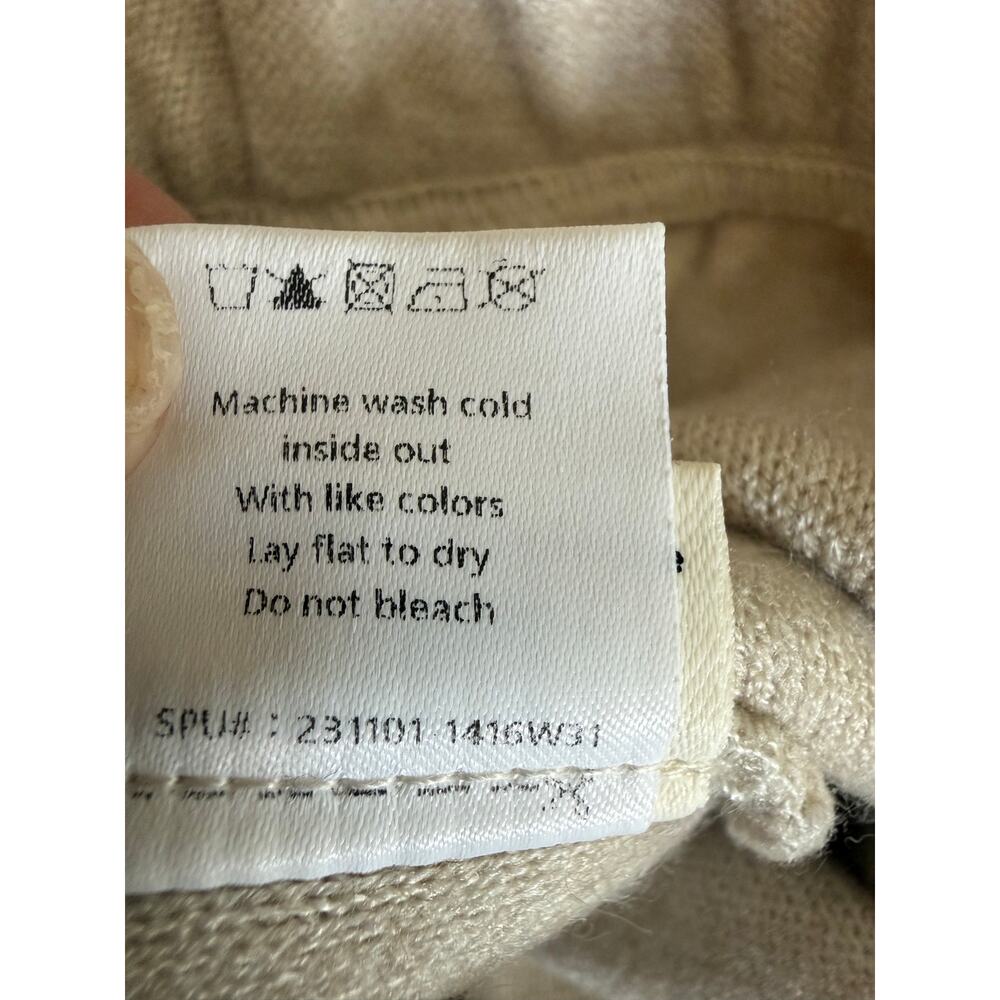 OGL Womens Move Wide Leg Pants Large Cream Knit Drawstring Casual Lounge Comfy - Picture 9 of 9